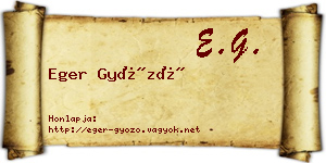 Eger Győző névjegykártya